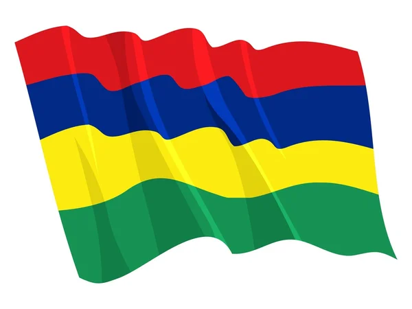 Politieke wuivende vlag van Mauritius — Stockvector