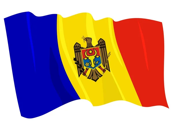 Politisches Fahnenschwenken in Moldawien — Stockvektor