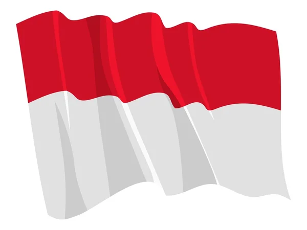 Bendera gelombang politik Monako - Stok Vektor