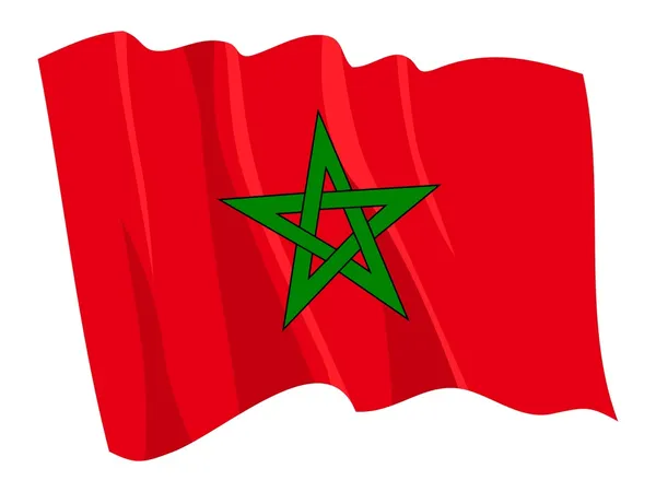 Political waving flag of Morocco — Free Stock Photo