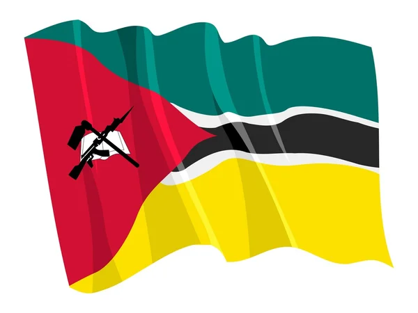 Πολιτική κυματίζει σημαία της Μοζαμβίκης — Διανυσματικό Αρχείο