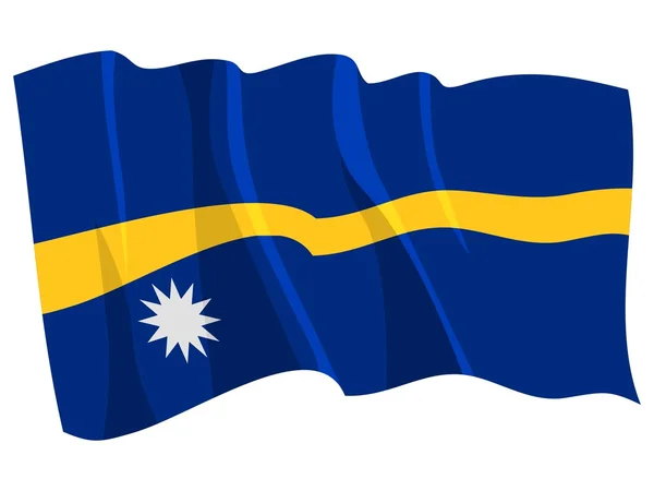 Political waving flag of Nauru — Stock Vector