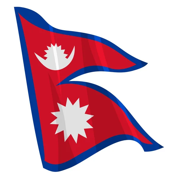Bandiera politica sventolante del Nepal — Vettoriale Stock