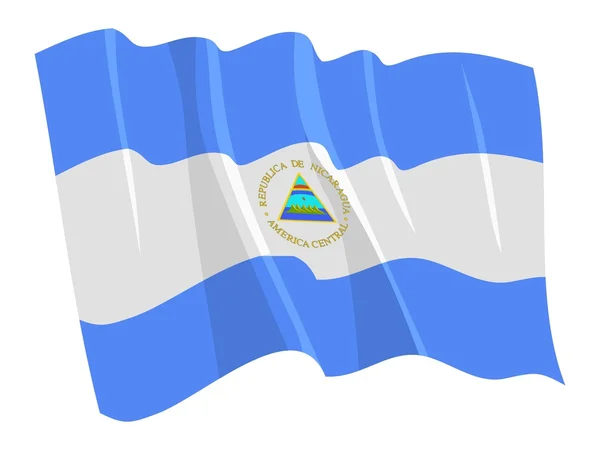 니카라과의 정치적 흔들리는 깃발 — 스톡 벡터