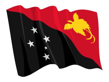 Political waving flag of Papua New Guinea clipart