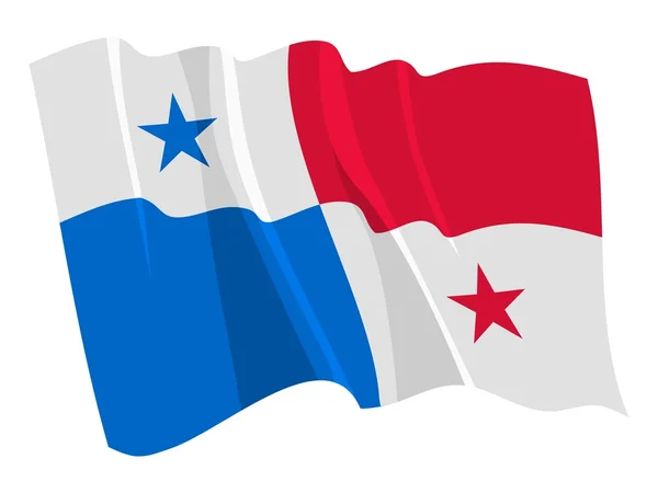 Drapeau politique agitant du Panama — Image vectorielle