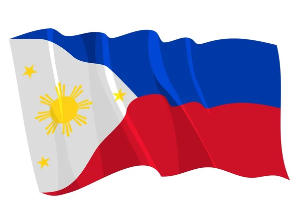 Political waving flag of Philippines — Stock Vector