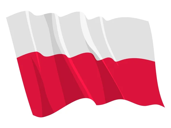 폴란드의 정치 흔들며 깃발 — 스톡 벡터