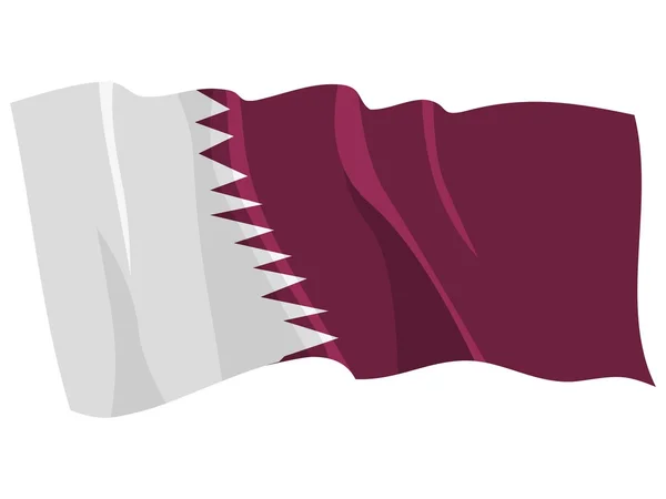 Political waving flag of Qatar — Stock Vector