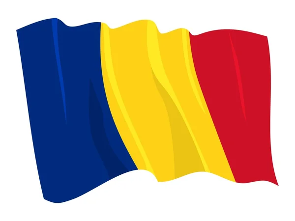 Rumäniens politische Fahne schwenken — Stockvektor