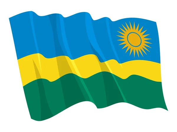 Politieke wuivende vlag van Rwanda — Stockvector