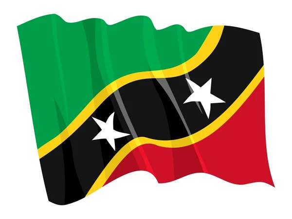 Political waving flag of Saint Kitts and Nevis — Stock Vector
