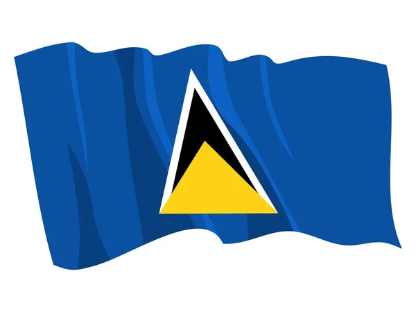Politieke wuivende vlag van Saint Lucia — Stockvector