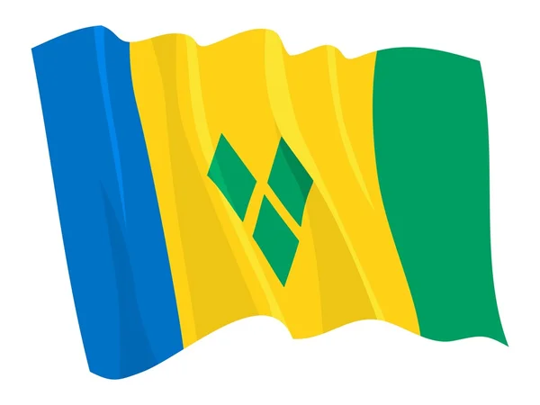 Politieke wuivende vlag van Saint Vincent en Grenadines — Stockvector