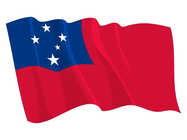 Samoas flagga för politiska viftningar — Stock vektor