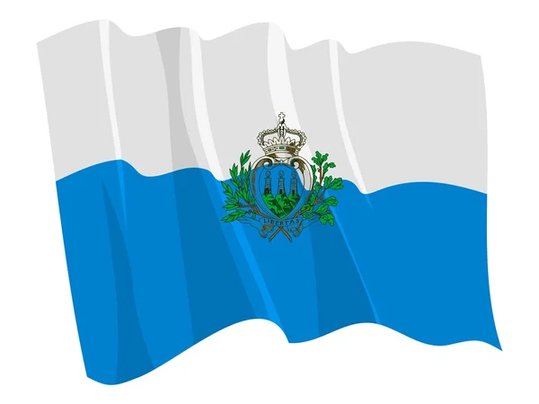 Bandeira política acenando de San Marino — Vetor de Stock