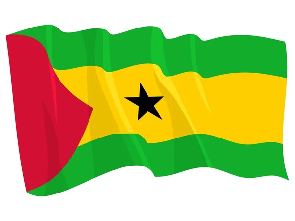 Political waving flag of Sao Tome and Principe — Stock Vector