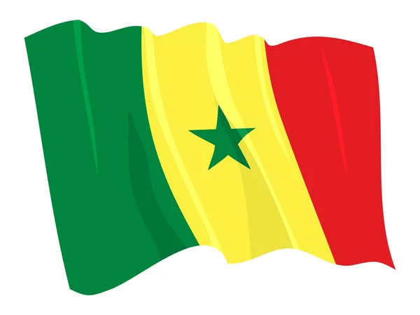 stock vector Political waving flag of Senegal