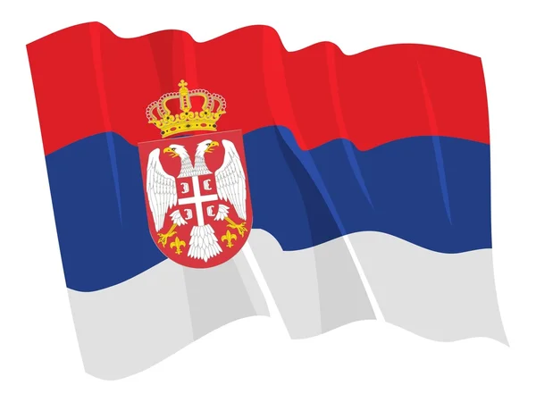 Politieke wuivende vlag van Servië — Stockvector