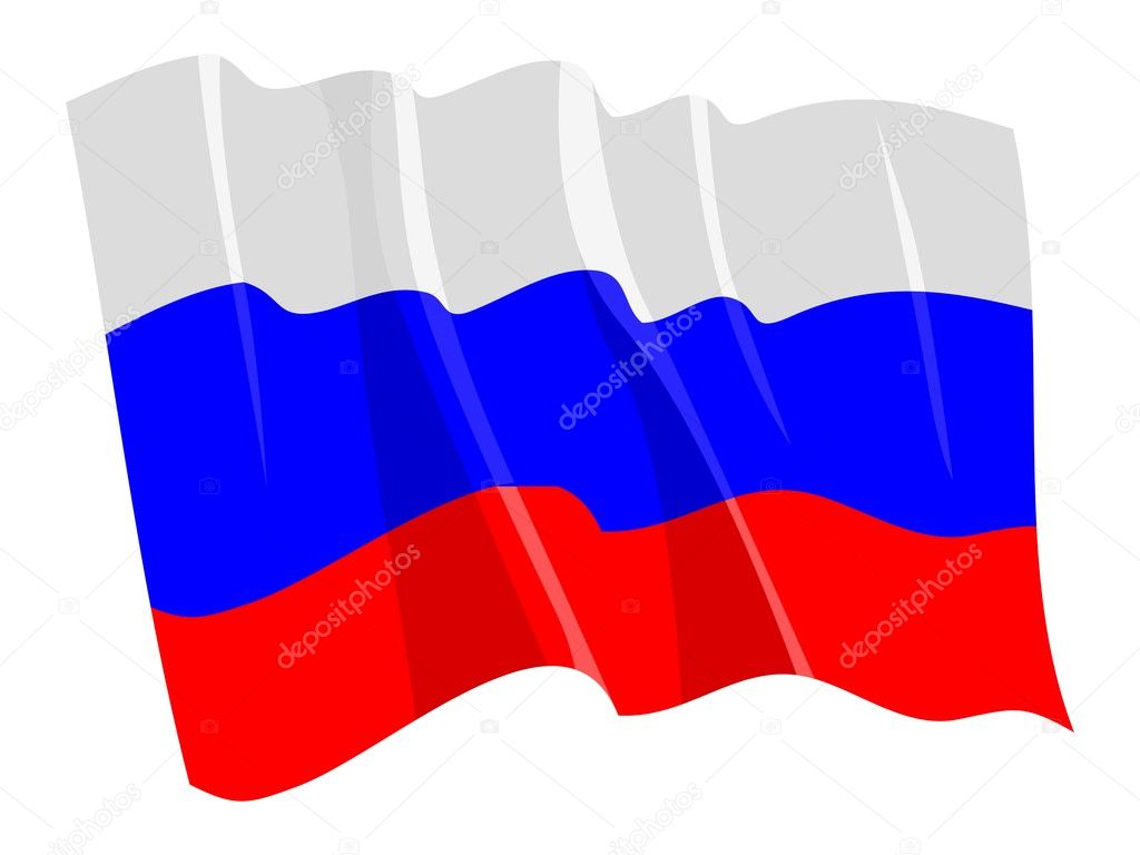 Political waving flag of Russia