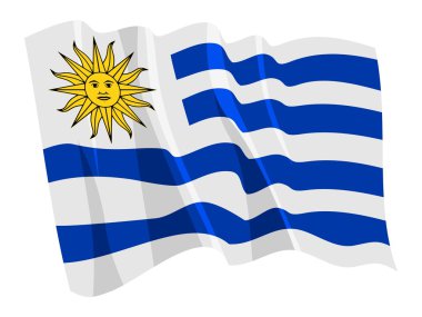 Political waving flag of Uruguay clipart