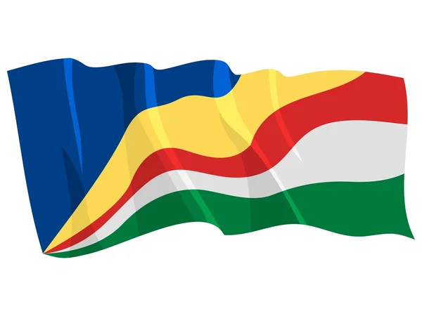 Political waving flag of Seychelles — Stock Vector