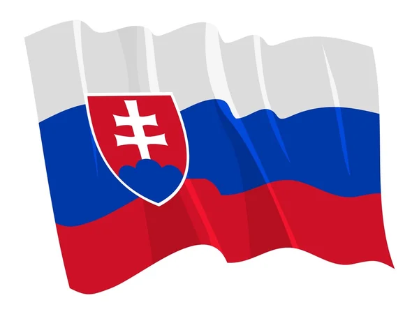 Political waving flag of Slovakia — Stock Vector