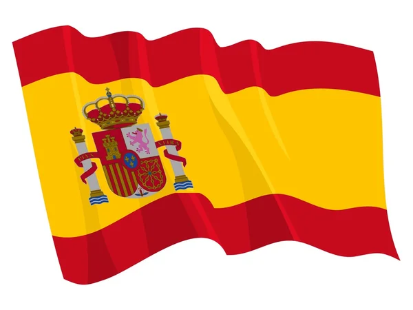 Political waving flag of Spain — Stock Vector