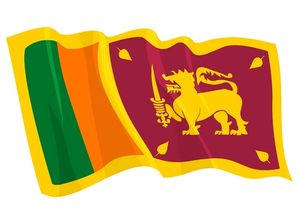 Political waving flag of Sri Lanka — Stock Vector