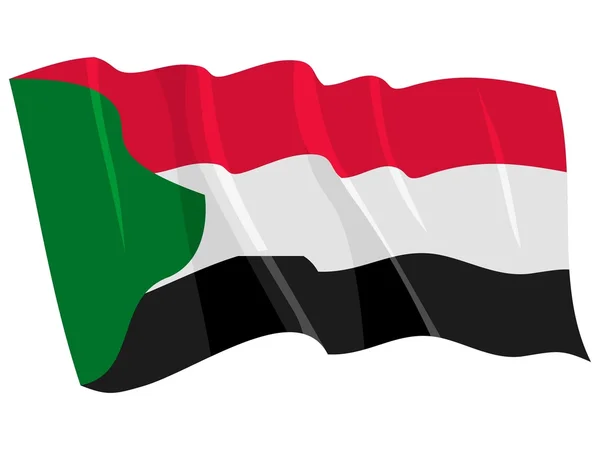 सुदानचा राजकीय वळण ध्वज — स्टॉक व्हेक्टर