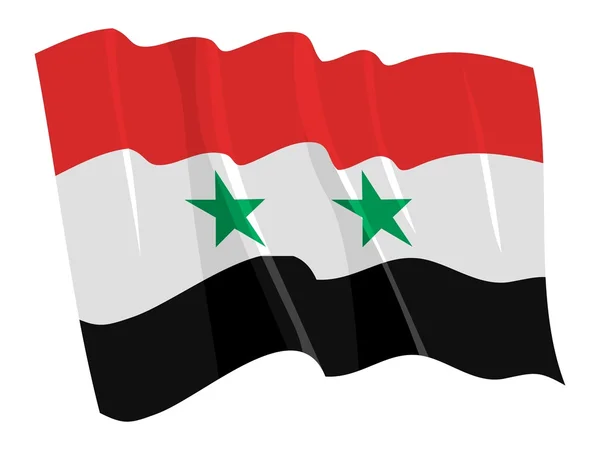 Politieke wuivende vlag van Syrië — Stockvector
