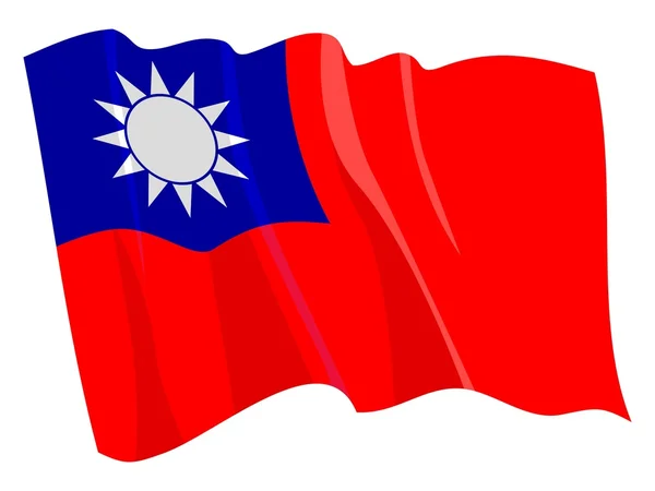 Bandera política ondeante de Taiwán — Vector de stock