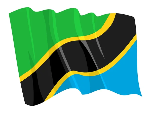 탄자니아의 정치적 흔들리는 깃발 — 스톡 벡터