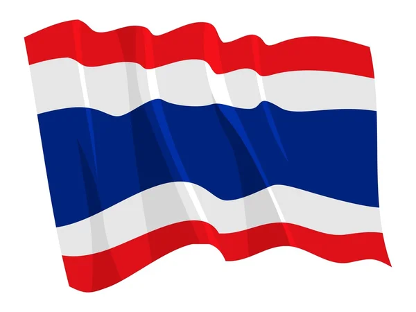 Thaiföld politikai hullámzó zászlaja — Stock Vector