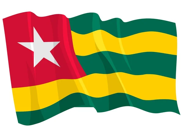 Political waving flag of Togo — Stock Vector