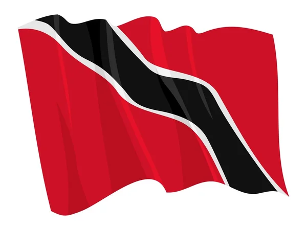 Political waving flag of Trinidad and Tobago — Stock Vector