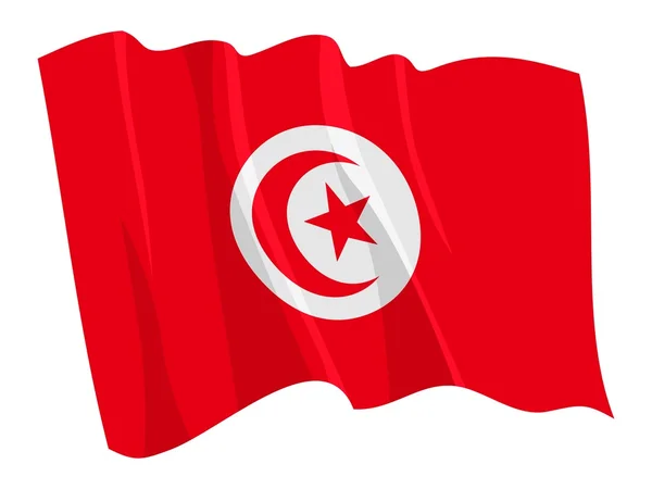 Political waving flag of Tunisia — Stock Vector