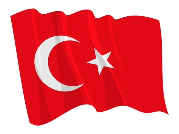 Political waving flag of Turkey — Stock Vector