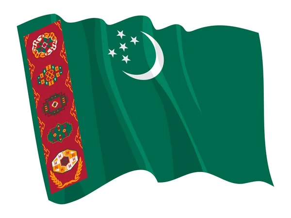 Bendera gelombang politik Turkmenistan - Stok Vektor