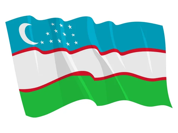Political waving flag of Uzbekistan — Stock Vector