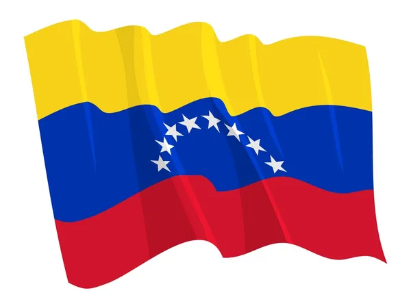 stock vector Political waving flag of Venezuela