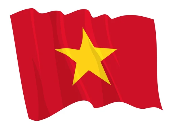 Politisk viftande flagga Vietnam — Stock vektor