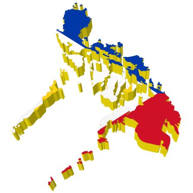 vectors 3D map of Philippines clipart