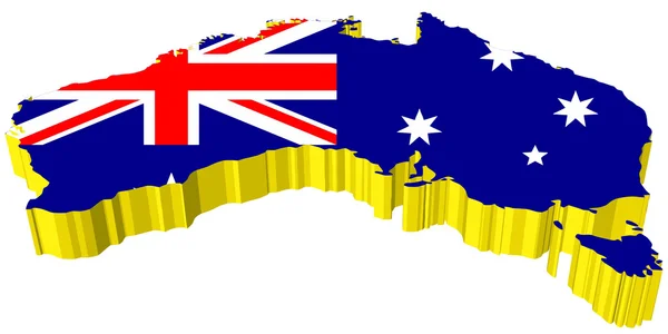 オーストラリアのベクトル3D地図 — ストックベクタ