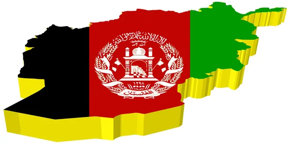 Vectores mapa 3D de Afganistán — Vector de stock
