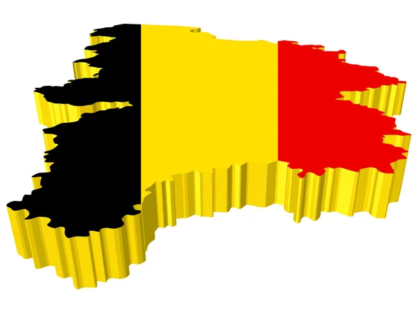 Vetores Mapa 3D de Bélgica —  Vetores de Stock