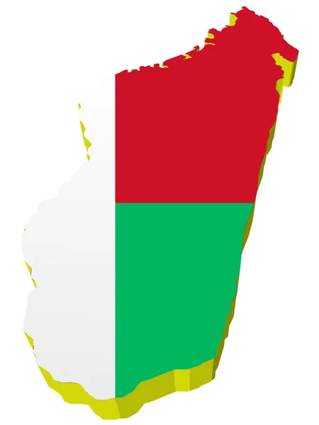 Madagaskar 'ın 3 boyutlu haritası — Stok Vektör