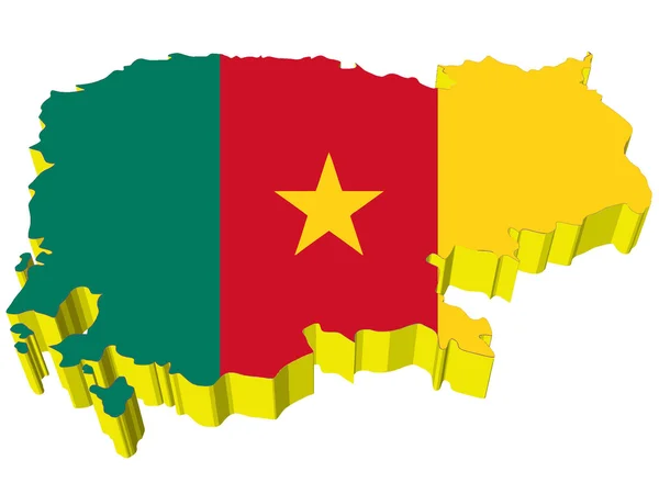 Vektorer 3D-karta över Kamerun — Stock vektor
