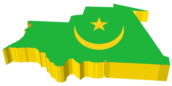 Mappa vettoriale 3D di Mauritania — Vettoriale Stock