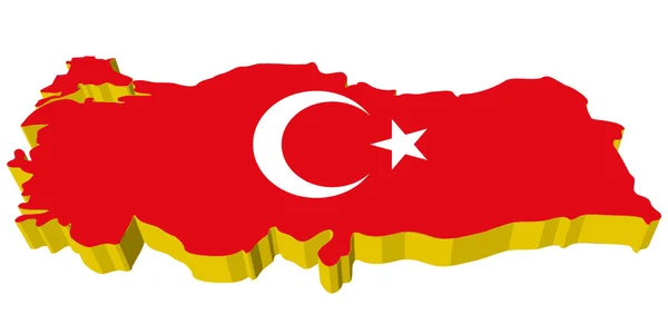 トルコのベクトル3D地図 — ストックベクタ